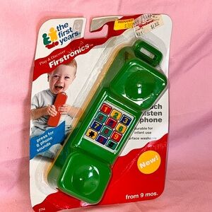 1993 Touch & Listen Phone Infant Toy The First Years Kiddie Products WORKS!! VTG